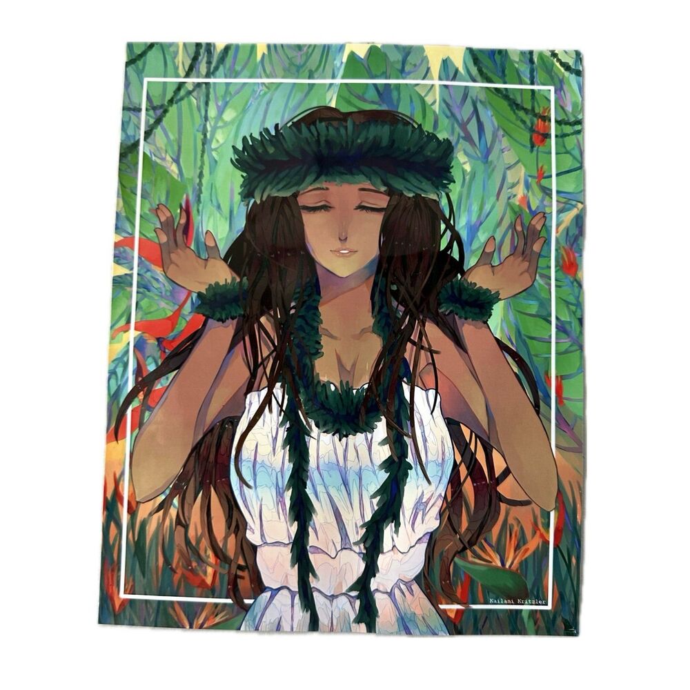 Kailani Kritzler Graphic Artist Hawaiian Girl Hula Kahiko Photo Artwork 8x10